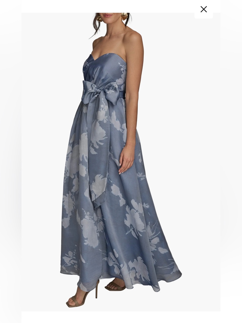 Donna Karan New York Floral Strapless Fit & Flare Gown sz 6 NWT - Picture 3 of 13